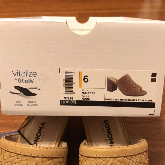 NWT Sonoma Slip On Tan Mules - Picture 6 of 6